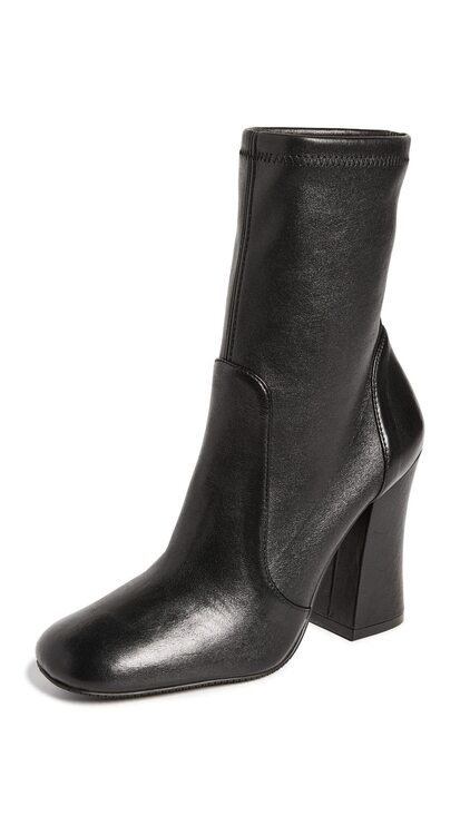 STUART WEITZMAN Shoes - STUART WEITZMAN WOMEN'S CURVEBLOCK 100MM BOOTIES, BLACK, 9.5 MEDIUM US